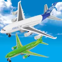 彩珀飞机模型国产大飞机空客380民航小飞机仿真航模摆件声光回力