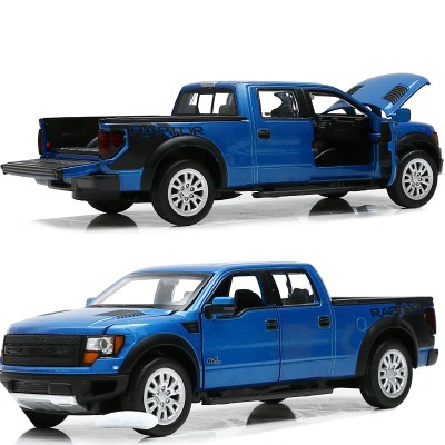 合金车模型福特F150皮卡大众运输车1:32开车3-12岁男孩玩具 89363蓝色皮卡简装