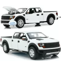合金车模型福特F150皮卡大众运输车1:32开车3-12岁男孩玩具 89363白色皮卡简装