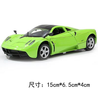 合金车模型1:32仿真小汽车警察吉普车三轮赛车跑车声光回力金属车 53112绿色
