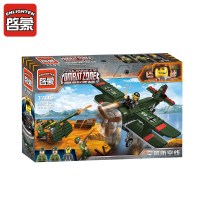 启蒙积木儿童拼插玩具军事组装坦克装甲车飞机3D拼图男孩 1705启蒙