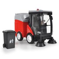 仿真合金扫地车模型环卫车垃圾车工程车儿童玩具小汽车回力车声光 语音版清洁车[礼盒]红