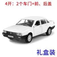 正版大众朗逸帕萨特途观L合金汽车模型儿童玩具仿真小汽车回力车 (音效)经典桑塔纳-白礼盒