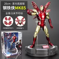 漫威复仇者3钢铁侠马克mk85联盟4摆件美国队长模型正 MK85钢铁侠]底座发光+22处可动+高约20cm [正版授权]