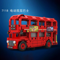 兼容乐高积木拼装小玩具电动伦敦双层巴士公交汽车男孩子组装齿轮
