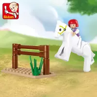 兼容乐高快乐小鲁班建筑房子女孩子小颗粒女童力拼装积木玩具 0517练习马术[20片]