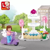 兼容乐高快乐小鲁班建筑房子女孩子小颗粒女童力拼装积木玩具 0519喷泉【79片】