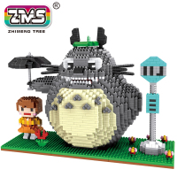 微小颗粒拼装积木龙猫玩具兼容乐高成人马里奥钻石高难度大人DIY 龙猫场景[2000PCS]