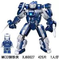 兼容乐高2019漫威复仇联盟4钢铁侠3马克85反浩克机甲拼装积木 JX60027MK33