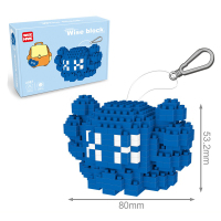 钻石微型小颗粒拼装积木成人潮牌玩具芝麻街kaws x kwas兼容乐高 KAWS蓝色钥匙扣