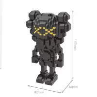 钻石微型小颗粒拼装积木成人潮牌玩具芝麻街kaws x kwas兼容乐高 KAWS黑色