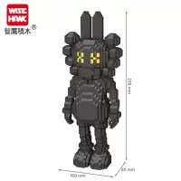 钻石微型小颗粒拼装积木成人潮牌玩具芝麻街kaws x kwas兼容乐高 大款KAWS黑色