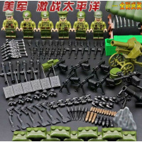 兼容乐高积木人仔迷彩战狼战队行动军事系列恐怖分子拼装积木玩具 黑色美军激战太平洋