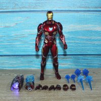 SHF钢铁侠MK85手办玩具mk50公仔玩偶复联4仿合金属模型人偶摆件 钢铁侠MK50 高约16cm