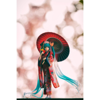 初音未来MIKU演唱会2代花色和服造型手办模型公仔摆件祖国版 花色初音高度23cm 原装