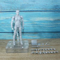 SHF人体模型素体手办人偶万代画画绘画美术漫画写生素描参考男女 灰色男1代豪华版 高约15cm