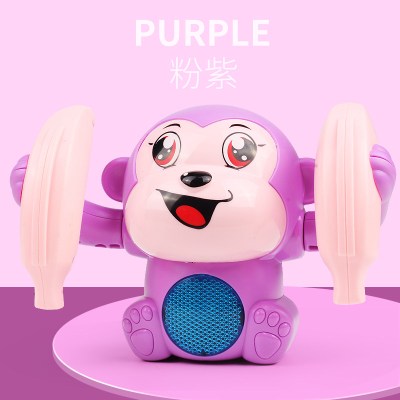 翻滚猴子玩具宝宝婴儿男孩女孩抖音儿童声光电动音乐翻跟头小猴 声控电动翻斗猴子[紫色] 送三节7号电池+螺丝刀[玩半小时]