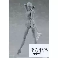 figma素体手办人体模型人偶参考绘画工具画画美术漫画男女国产 2.0灰色女带武器 国产