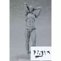 figma素体手办人体模型人偶参考绘画工具画画美术漫画男女国产 2.0灰色男带武器 国产