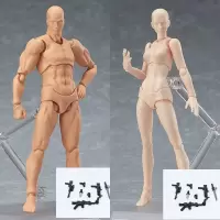 figma素体手办人体模型人偶参考绘画工具画画美术漫画男女国产 2.0肤色男女带武器 国产