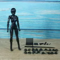 figma素体手办人体模型人偶参考绘画工具画画美术漫画男女国产 SHF黑色透明女 国产