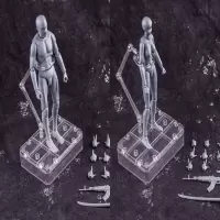figma素体手办人体模型人偶参考绘画工具画画美术漫画男女国产 WD灰色素体男女27cm 国产