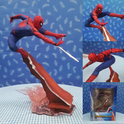 复联4钢铁蜘蛛侠手办英雄远征归来模型像玩具公仔玩偶人偶摆件 飞姿蜘蛛侠19m 静态雕像