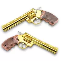 1:2.05 M686左轮 全金属模型玩具 合金军事收藏礼品模 可拆卸弹巢可转动不可发射 M686左轮金色