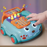 儿童玩具仿真电话机 婴儿玩具宝宝0-1岁女孩手机儿音乐早教小孩6个月 湖雀蓝