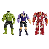 毒液玩具模型漫威复仇者联盟3美国队长黑豹钢铁侠蜘蛛侠关节可动人偶摆件儿童玩具 3款装绿巨人灭霸反浩克