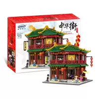 中国风街景建筑兼容乐高积木玩具儿童系列模型房子拼插拼装我的世界男女4-12岁孩新年 香茗茶庄01021