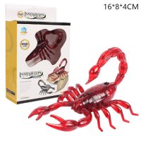遥控蛇玩具仿真水蛇毒蛇整蛊吓人眼镜蛇蟑螂蜘蛛电动蝎子恶搞动物 红色蝎子[遥控版] 标配版本