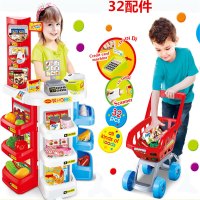 儿童超市收银机 收银台宝宝仿真3-6岁过家家套装小玩具女孩女童5 668-20超市收银机(32件套)配扫描器+