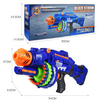 电动连发软弹儿童玩具套装可发射软子弹男孩玩具安全 深蓝+配40发子弹+普通电池套装 标准配置