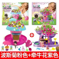 亿奇梦幻花园女孩种植物魔幻小盆栽景手工diy魔法豆种子开花玩具 [梦幻花园]波斯菊粉色+千牛花紫色