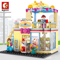 森宝街景积木601059城市甜品店兼容乐高拼插拼装女孩玩具