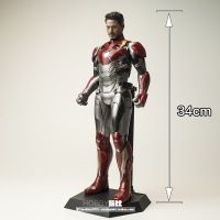 漫威真人版复仇者联盟静态手办模型摆件配真人头 真人钢铁侠MK47(高34厘米)