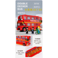 城市公交汽车伦敦双层观光巴士校车拼插积木模型大巴车兼容乐高 0708伦敦双层巴士382粒