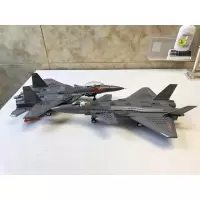 F35 歼J20 J31 J15飞机模型积木玩具F22 B2空警2000运20武直18 10 军绿色40013打包