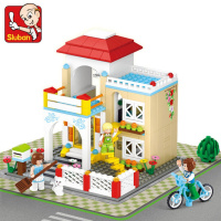 快乐小鲁木0533儿童女孩玩具积木屋粉色梦想甜蜜之家兼容乐高