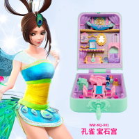 正版叶罗丽宝石盒子女孩发光玩具孔雀冰灵公主花蕾城堡圣殿冰晶宫 孔雀-宝石宫(闪发) 正品保证