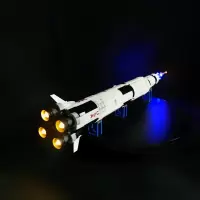 兼容乐高街景系列土星五号成人高难度拼装积木玩具模型 -灯光版♠土星五号高品质砖块