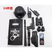 儿童黑猫警长玩具套装小特警装备男女童小警察交警大盖帽对讲机 14件套[套餐5]