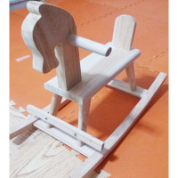 儿童摇摇马实木木制木马小孩玩具摇椅玩具童车摄影1-6岁周岁 原木实木+踏板