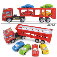 大号惯性货柜车双层运输拖车平板集装箱卡车模型仿真男孩玩具车 8868货柜拖车