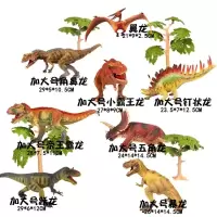 侏罗纪大号霸王龙实心塑胶恐龙玩具儿童玩具仿真恐龙模型男孩 加大号实心7款送翼龙四树图册