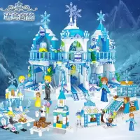 2019兼容乐高女孩子系列力拼装积木冰雪奇缘玩具公主城堡别墅 冰岛奇缘大城堡876颗粒