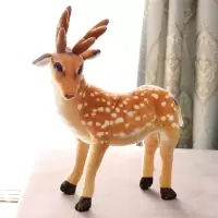 仿真狗狗公仔毛绒玩具动物大狼狗玩偶站姿狗趴姿狗摆件整蛊男 梅花鹿(站姿) 50cm