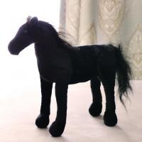仿真狗狗公仔毛绒玩具动物大狼狗玩偶站姿狗趴姿狗摆件整蛊男 黑马 40cm
