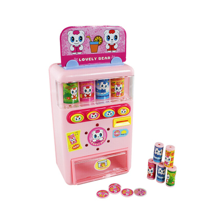 儿童仿真售货机过家家玩具女孩男孩自动投币饮料机玩具 802会说话售货机粉